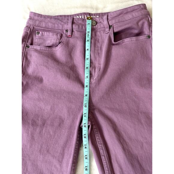 IDYLLWIND Pink Wide Flare Women's High Rise Jeans Raw Hem Size 4W 32L - Picture 5 of 10